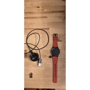 Samsung Gear S3 Frontier Black Smart Watch Red Silicone Band Bluetooth